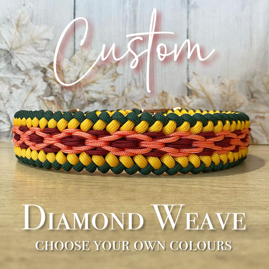 Custom Handmade Collar | Diamond Weave
