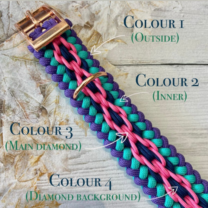 Custom Handmade Collar | Diamond Weave